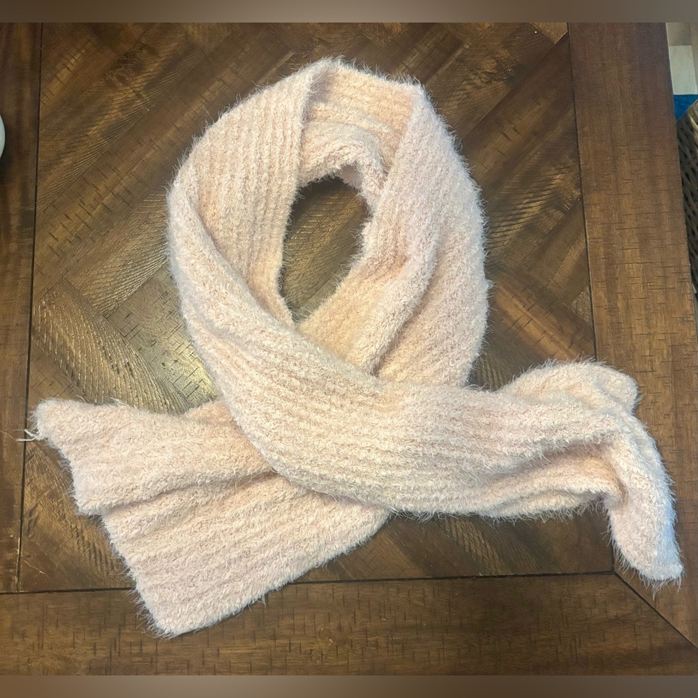 Anthropologie Soft Pink Chunky Textured Scarf Wrap